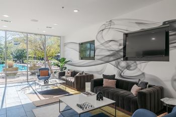 Updated resident clubhouse at abstract at design district in dallas tx, 75207